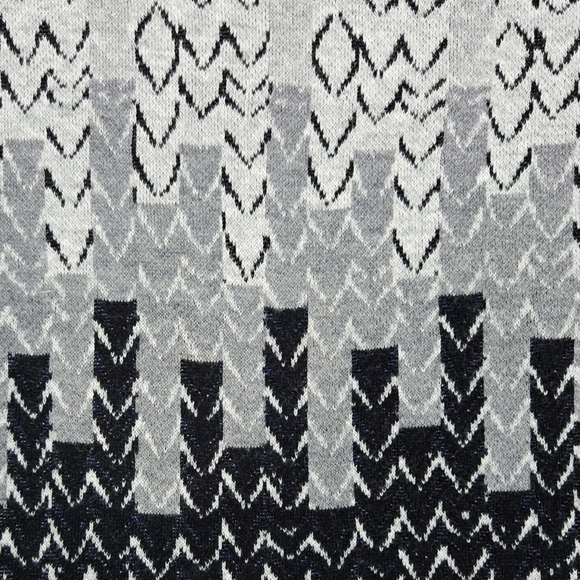 Nic+Zoe Gray Black Ombre Abstract Chevron Sweater Art to Wear Artsy Unique - Picture 5 of 8